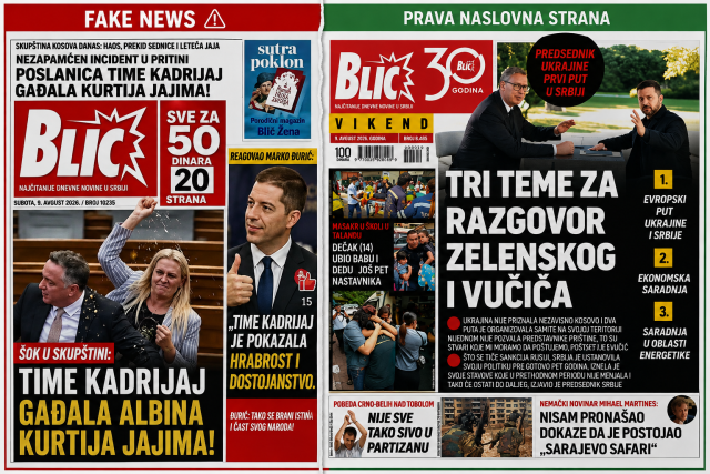 FOTO Opismedijavanje, naslovnice Blica, laž